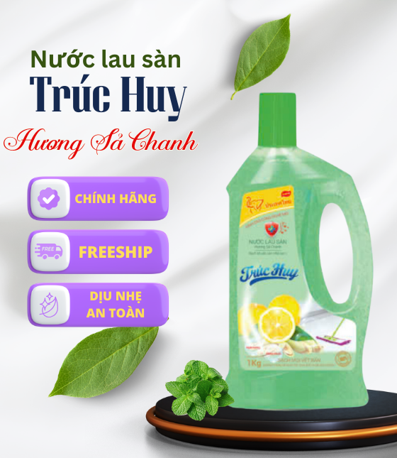 Nước Lau Sàn Trúc Huy 1 KG - Hương Sả Chanh