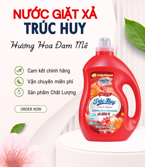 Nước Giặt Xả Trúc Huy 3,8 KG - Hương Hoa Đam Mê