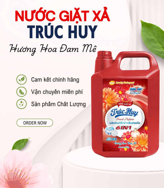 Nước Giặt Xả Trúc Huy 5 KG - Hương Hoa Đam Mê